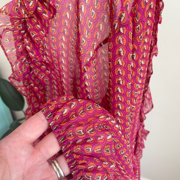 Misa Los Angeles ruffled blouse ANTHRO Anthropologie Size Medium EXCELLENT - Picture 7 of 10